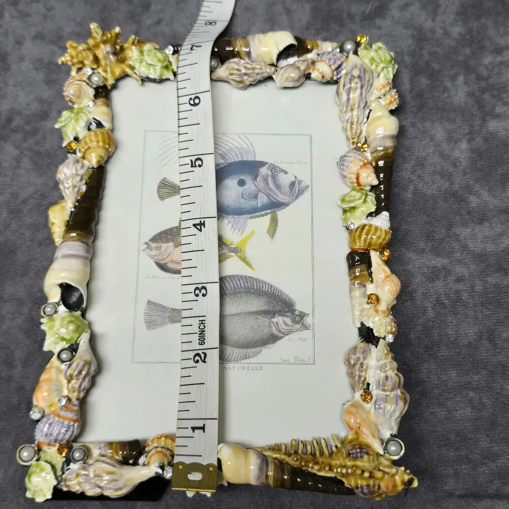 Sanibel Austrian Crystal by Two's Company Seashell Encrusted 5x7 Picture Frame